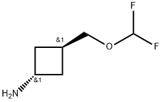 trans-3-((Difluoromethoxy)methyl)cyclobutan-1-amine Structure