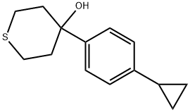 4-(4-Cyclopropylphenyl)tetrahydro-2H-thiopyran-4-ol Structure