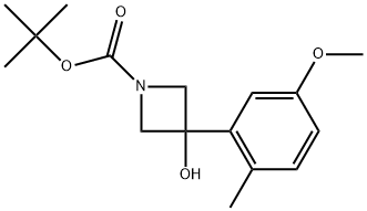 1,1-Dimethylethyl 3-hydroxy-3-(5-methoxy-2-methylphenyl)-1-azetidinecarboxylate Structure