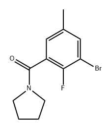 (3-bromo-2-fluoro-5-methylphenyl)(pyrrolidin-1-yl)methanone Structure