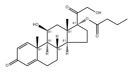 Pregna-1,4-diene-3,20-dione, 11,21-dihydroxy-17-(1-oxobutoxy)-, (11β)- (9CI) 구조식 이미지