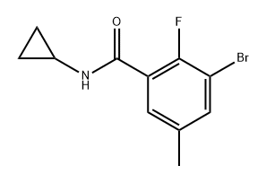 3-bromo-N-cyclopropyl-2-fluoro-5-methylbenzamide Structure