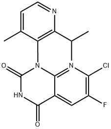 Pyrido[2,3-d]pyrimidine-2,4(1H,3H)-dione, 7-chloro-6-fluoro-1-[4-methyl-2-(1-methylethyl)-3-pyridinyl]-, (1S)- Structure