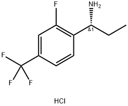 (R)-1-(2-Fluoro-4-(trifluoromethyl)phenyl)propan-1-amine hydrochloride 구조식 이미지