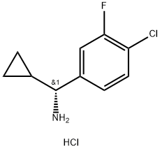 (R)-(4-chloro-3-fluorophenyl)(cyclopropyl)methanamine hydrochloride 구조식 이미지