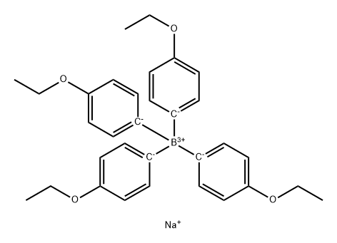보레이트(1-),테트라키스(4-에톡시페닐)-,나트륨(9Cl) 구조식 이미지