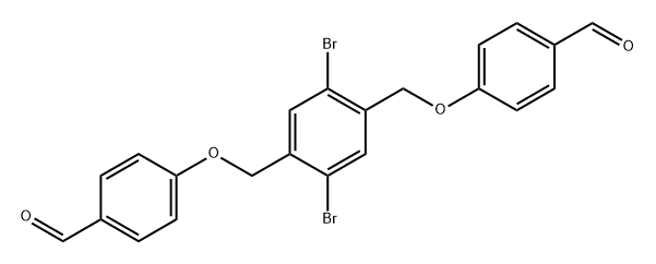 4,4'-(((2,5-dibromo-1,4-phenylene)bis(methylene))bis(oxy))dibenzaldehyde Structure