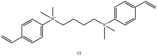 N1,N4-bis(4-ethenylphenyl)-N1,N1,N4,N4-tetramethyl-1,4-butanediaminium chloride (1:2) 구조식 이미지