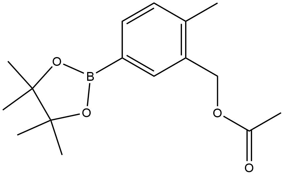 Benzenemethanol, 2-methyl-5-(4,4,5,5-tetramethyl-1,3,2-dioxaborolan-2-yl)-, 1-acetate Structure