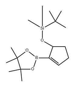 tert-Butyldimethyl((2-(4,4,5,5-tetramethyl-1,3,2-dioxaborolan-2-yl)cyclopent-2-en-1-yl)oxy)silane 구조식 이미지