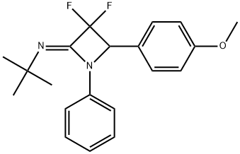 [N(Z)]-N-[3,3-Difluoro-4-(4-methoxyphenyl)-1-phenyl-2-azetidinylidene]-2-methyl-2-propanamine Structure