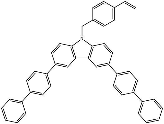 3,6-Bis([1,1′-biphenyl]-4-yl)-9-[(4-ethenylphenyl)methyl]-9H-carbazole 구조식 이미지