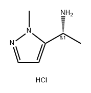 1H-Pyrazole-5-methanamine, α,1-dimethyl-, hydrochloride (1:1), (αR)- 구조식 이미지