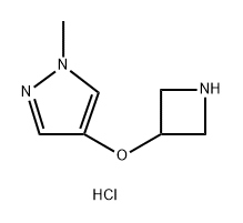 1H-Pyrazole, 4-(3-azetidinyloxy)-1-methyl-, hydrochloride (1:2) 구조식 이미지