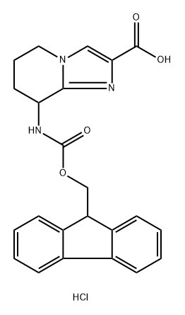 Imidazo[1,2-a]pyridine-2-carboxylic acid, 8-[[(9H-fluoren-9-ylmethoxy)carbonyl]amino]-5,6,7,8-tetrahydro-, hydrochloride (1:1) Structure