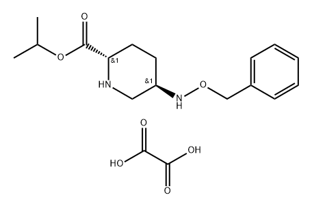 2-?Piperidinecarboxylic acid, 5-?[(phenylmethoxy)?amino]?-?, 1-?methylethyl ester, ethanedioate (1:1)?, (2S,?5R)?- Structure