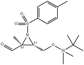 (2S,3S)-3-(((tert-Butyldimethylsilyl)oxy)methyl)-2-methyl-1-tosylaziridine-2-carbaldehyde Structure