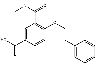 7-(Methylcarbamoyl)-3-phenyl-2,3-dihydrobenzofuran-5-carboxylic acid Structure