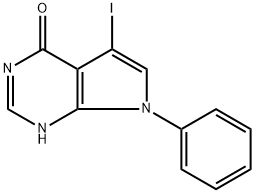 5-iodo-7-phenyl-7H-pyrrolo[2,3-d]pyrimidin-4-ol Structure