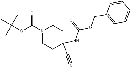 1,1-Dimethylethyl 4-cyano-4-[[(phenylmethoxy)carbonyl]amino]-1-piperidinecarboxylate Structure