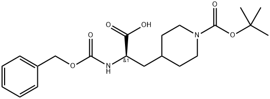 4-Piperidinepropanoic acid, 1-[(1,1-dimethylethoxy)carbonyl]-α-[[(phenylmethoxy)carbonyl]amino]-, (αR)- Structure