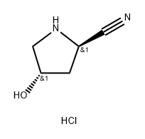 2-Pyrrolidinecarbonitrile, 4-hydroxy-, hydrochloride (1:1), (2R,4S)- Structure