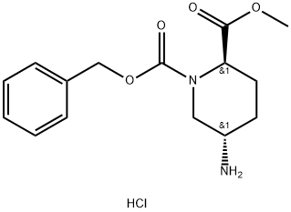 1,2-Piperidinedicarboxylic acid, 5-amino-, 2-methyl 1-(phenylmethyl) ester, hydrochloride (1:1), (2R,5S)- 구조식 이미지