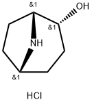 8-Azabicyclo[3.2.1]octan-2-ol, hydrochloride (1:1), (1R,2R,5S)- Structure