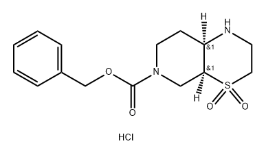 6H-Pyrido[3,4-b][1,4]thiazine-6-carboxylic acid, octahydro-, phenylmethyl ester, 4,4-dioxide, hydrochloride (1:1), (4aS,8aR)- 구조식 이미지