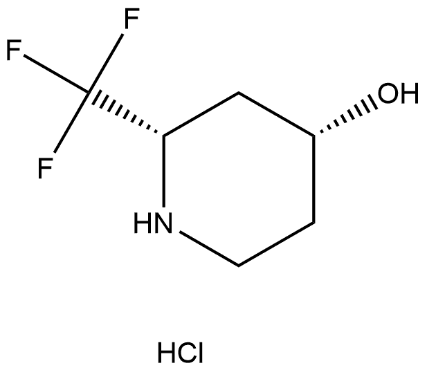 4-Piperidinol, 2-(trifluoromethyl)-, hydrochloride (1:1), (2S,4R)- Structure