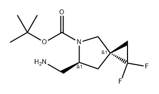 tert-butyl (3S,6S)-6-(aminomethyl)-2,2-difluoro-5-azaspiro[2.4]heptane-5-carboxylate Structure