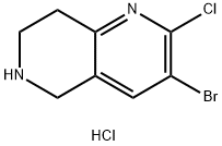 1,6-Naphthyridine, 3-bromo-2-chloro-5,6,7,8-tetrahydro-, hydrochloride (1:1) Structure