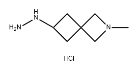 2-Azaspiro[3.3]heptane, 6-hydrazinyl-2-methyl-, hydrochloride (1:3) Structure