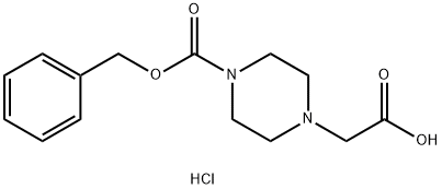 2-(4-((Benzyloxy)carbonyl)piperazin-1-yl)acetic acid hydrochloride 구조식 이미지