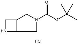 3,6-Diazabicyclo[3.2.0]heptane-3-carboxylic acid, 1,1-dimethylethyl ester, hydrochloride (1:1) 구조식 이미지