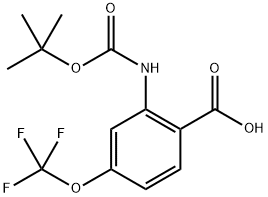 2-((tert-butoxycarbonyl)amino)-4-(trifluoromethoxy)benzoic acid Structure