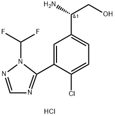 Benzeneethanol, β-amino-4-chloro-3-[1-(difluoromethyl)-1H-1,2,4-triazol-5-yl]-, hydrochloride (1:1), (βS)- Structure