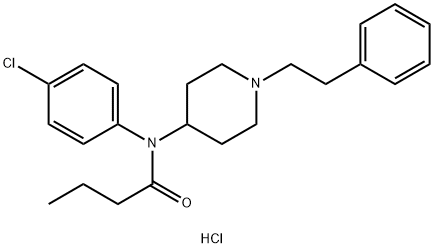 Butanamide, N-(4-chlorophenyl)-N-[1-(2-phenylethyl)-4-piperidinyl]-, hydrochloride (1:1) Structure