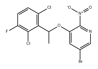 5-Bromo-3-[1-(2,6-dichloro-3-fluoro-phenyl)-ethoxy]-2-nitro-pyridine Structure