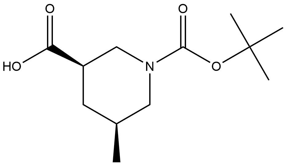 rel-1-(1,1-Dimethylethyl) (3R,5S)-5-methyl-1,3-piperidinedicarboxylate 구조식 이미지