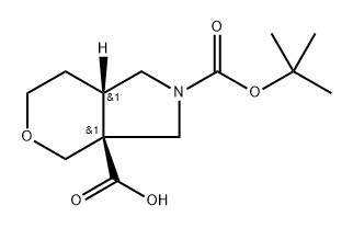 rel-(3aR,7aR)-2-(tert-Butoxycarbonyl)octahydropyrano[3,4-c]pyrrole-3a-carboxylic acid Structure