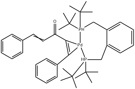 Palladium, [1,5-Diphenyl-1,4-pentadien-3-one] [α,α'-Bis(di-t-butylphosphino)-o-xylene Structure