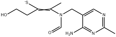 Formamide, N-[(4-amino-2-methyl-5-pyrimidinyl)methyl]-N-(4-hydroxy-2-mercapto-1-methyl-1-buten-1-yl)-, ion(1-) 구조식 이미지