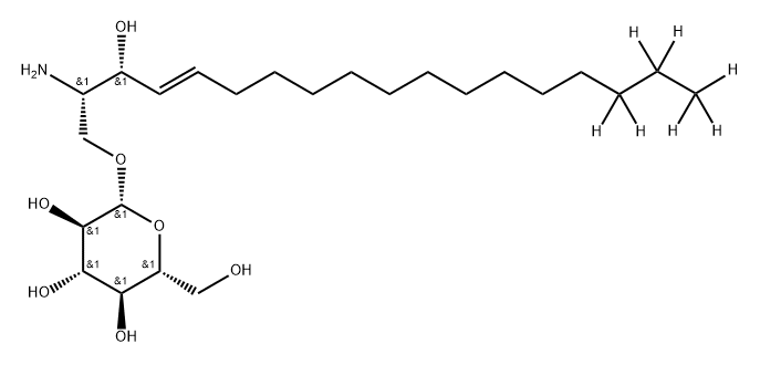 β-D-Glucopyranoside, (2S,3R,4E)-2-amino-3-hydroxy-4-octadecen-1-yl-16,16,17,17,18,18,18-d7 Structure