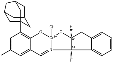 Chromium, chloro[(1R,2S)-2,3-dihydro-1-[[[2-(hydroxy-κO)-5-methyl-3-tricyclo[3.3.1.13,7]dec-1-ylphenyl]methylene]amino-κN]-1H-inden-2-olato(2-)-κO]-, (SP-4-4)- Structure