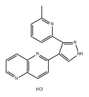 1,5-Naphthyridine, 2-[3-(6-methyl-2-pyridinyl)-1H-pyrazol-4-yl]-, hydrochloride (1:1) Structure