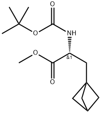 methyl (2R)-3-(1-bicyclo[1.1.1]pentanyl)-2-(tert-butoxycarbonylamino)propanoate Structure