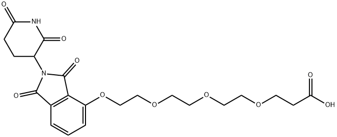 3-(2-(2-(2-((2-(2,6-dioxopiperidin-3-yl)-1,3-dioxoisoindolin-4-yl)oxy)ethoxy)ethoxy)ethoxy)propanoic acid 구조식 이미지