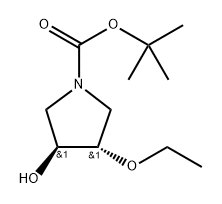 tert-butyl (3S,4S)-3-ethoxy-4-hydroxy-pyrrolidine-1-carboxylate 구조식 이미지