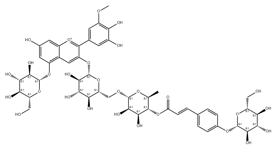 Petunidin 3-Rutinoside(Trans-p-coumarin)glucoside-5- glucoside Structure